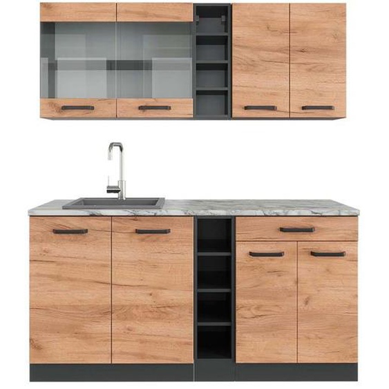 Vicco cuisine R-Line, Chêne doré/anthracite, 160 cm , PA Marbre