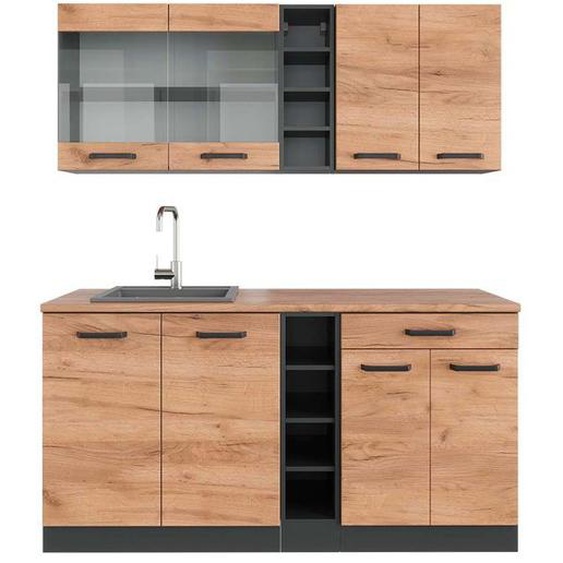 Vicco cuisine R-Line, Chêne doré/anthracite, 160 cm , PT Chêne