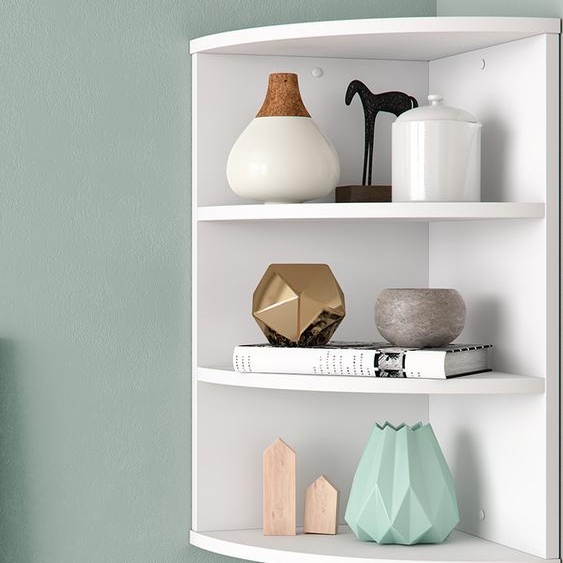 Vicco Étagère d Ecki, 30x60cm, Blanc/Blanc