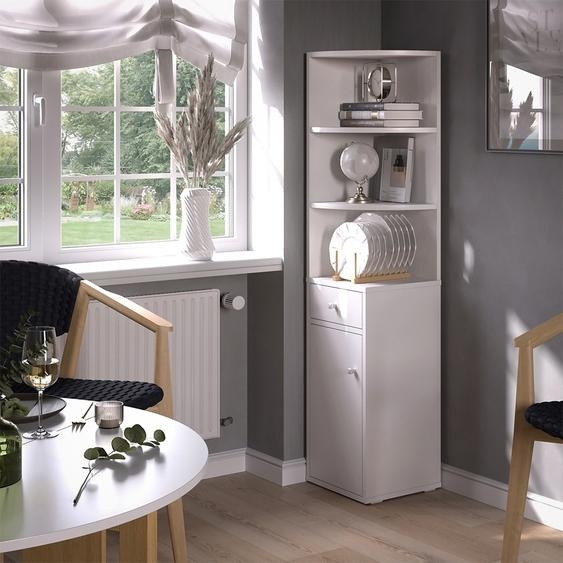 Vicco Étagère dangle Larry, 30 x 135.5 cm avec porte et tiroir, Blanc