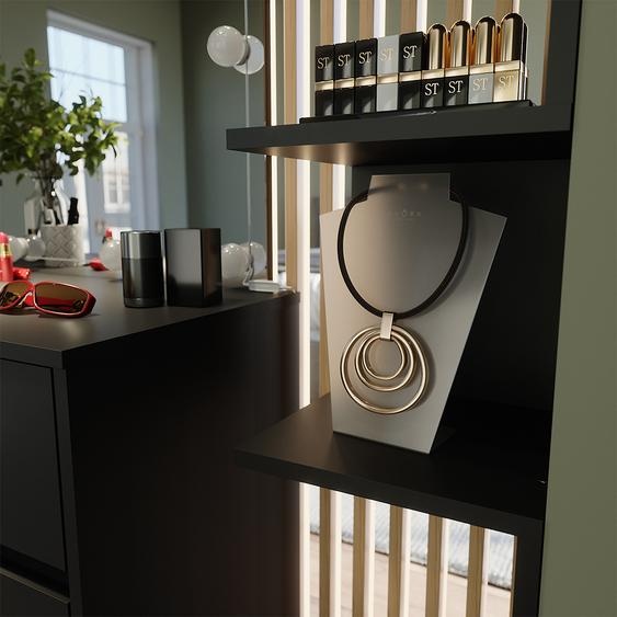 Vicco Étagère dangle Paolo, 28x116.4cm Lot de 2, Noir