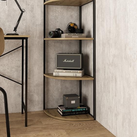 Vicco étagère Fyrk, 40 x 180 cm 5 niveaux, Chêne/Noir