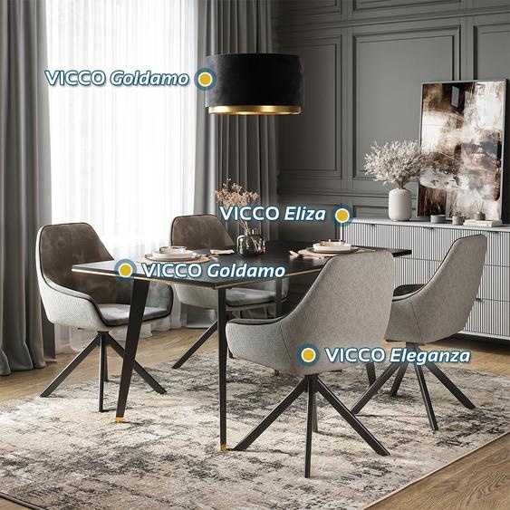Vicco Fauteuil de salon Eleganza, Lot de 2, Gris