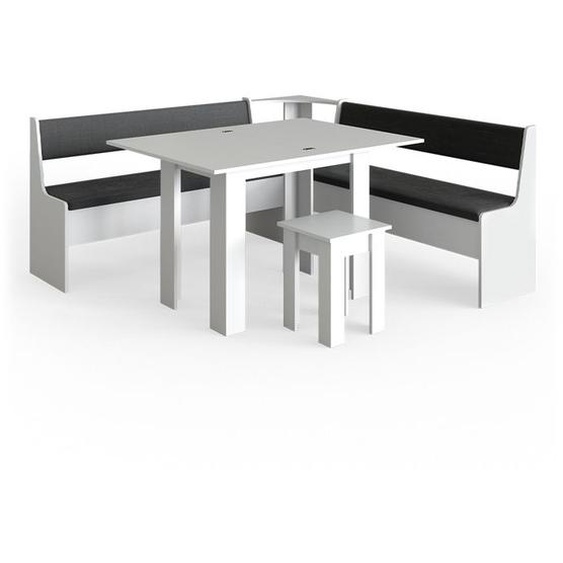 Vicco Groupe de banquettes dangle Roman, Blanc, 180 x 41.5 cm avec table