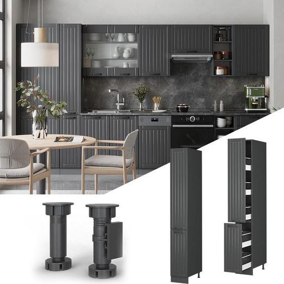 Vicco Meuble cuisine Fame-Line, 30cm, Gris foncé/Anthracite