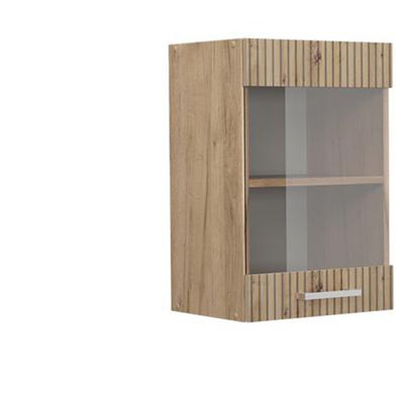 Vicco meuble de cuisine haut vitré R-Line, Chêne Artisan, 40 cm
