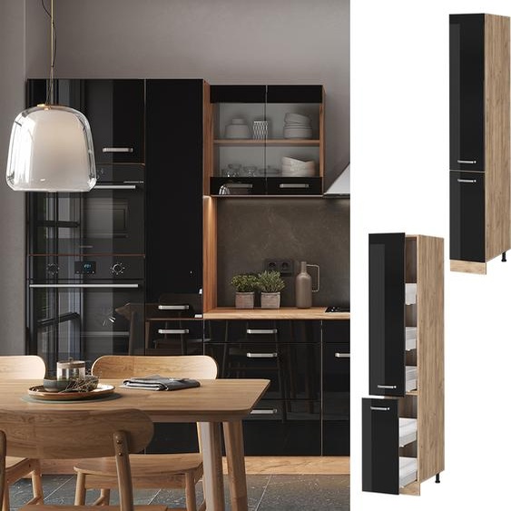 Meuble haute de cuisine Vicco R-Line Noir Haute brillance 30cm, Model 41142