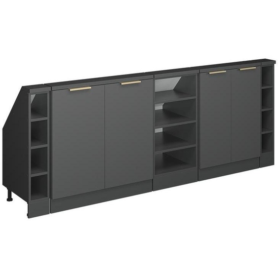 Vicco Meuble sous pente R-Line, 210cm Lot de 5, Anthracite-or/Anthracite