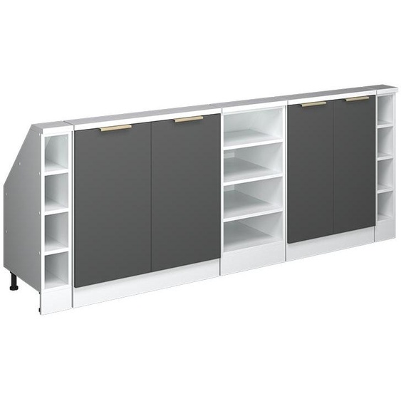 Vicco Meuble sous pente R-Line, 210cm Lot de 5, Anthracite-or/blanc/Blanc