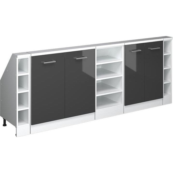 Vicco Meuble sous pente R-Line, 210cm Lot de 5, Anthracite brillant/blanc