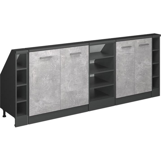 Vicco Meuble sous pente R-Line, 210cm Lot de 5, Béton/Anthracite