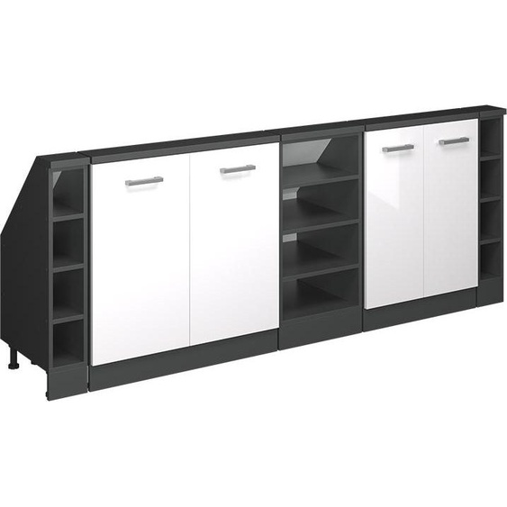 Vicco Meuble sous pente R-Line, 210cm Lot de 5, Blanc brillant/Anthracite