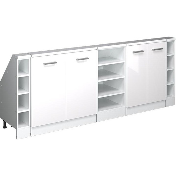 Vicco Meuble sous pente R-Line, 210cm Lot de 5, blanc brillant/blanc