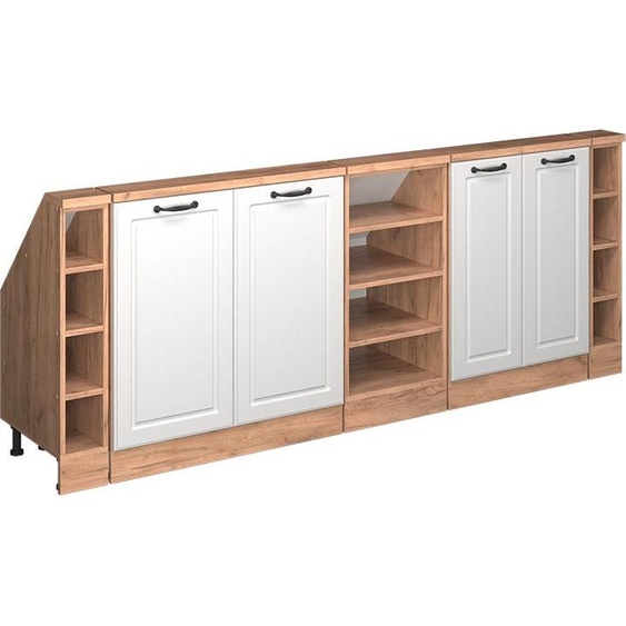 Vicco Meuble sous pente R-Line, 210cm Lot de 5, Blanc campagnard/Chêne doré