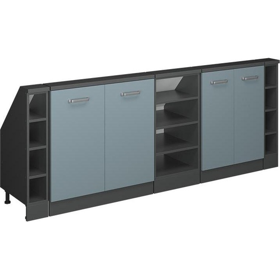 Vicco Meuble sous pente R-Line, 210cm Lot de 5, Bleu-gris/anthracite