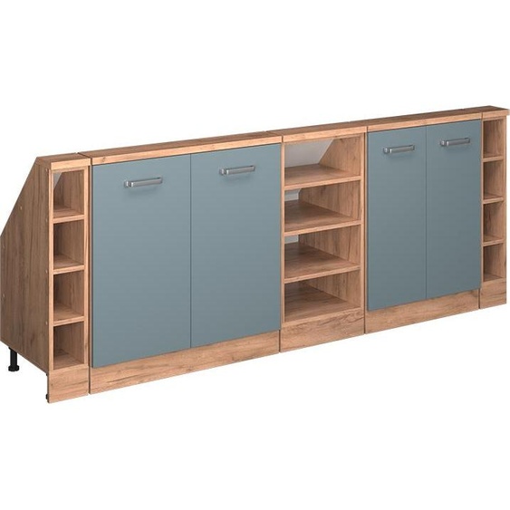 Vicco Meuble sous pente R-Line, 210cm Lot de 5, Bleu-gris/chêne doré