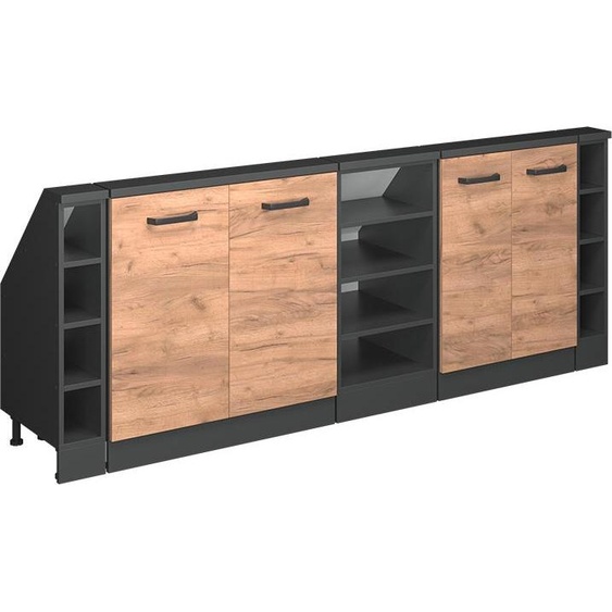 Vicco Meuble sous pente R-Line, 215cm Lot de 5, Chêne doré/anthracite