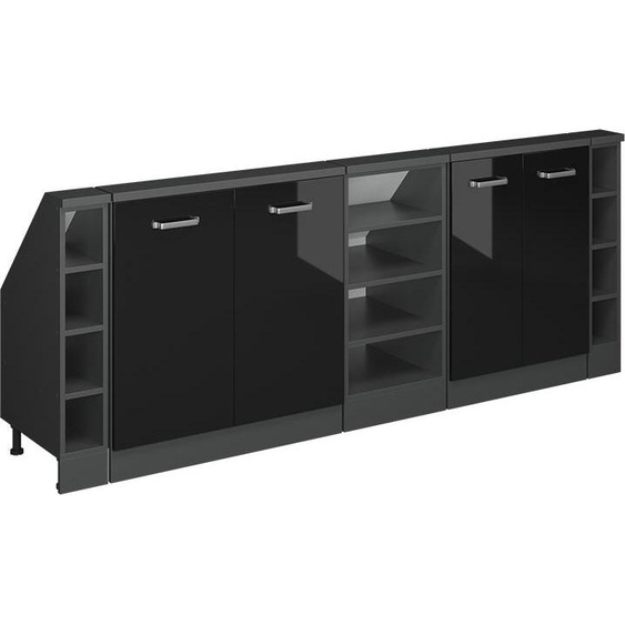 Vicco Meuble sous pente R-Line, 210cm Lot de 5, Noir brillant/Anthracite