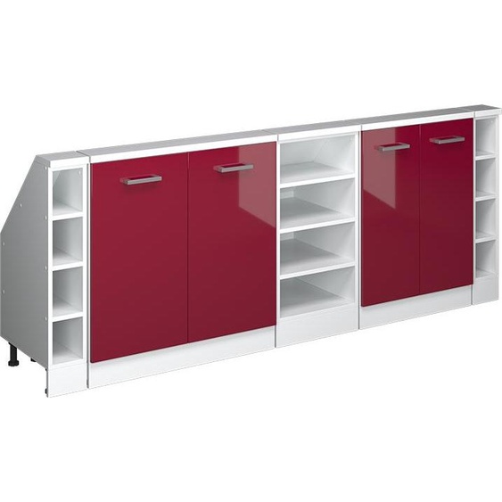 Vicco Meuble sous pente R-Line, 210cm Lot de 5, rouge brillant/blanc