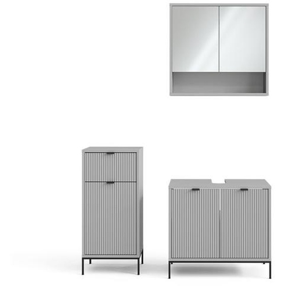 Vicco set de meubles de salle de bain Eliza, Gris, 3 parties