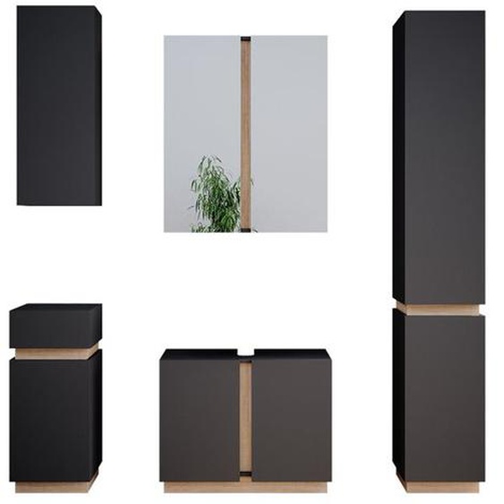 Vicco set de meubles de salle de bain Gloria, Anthracite, 5 pièces