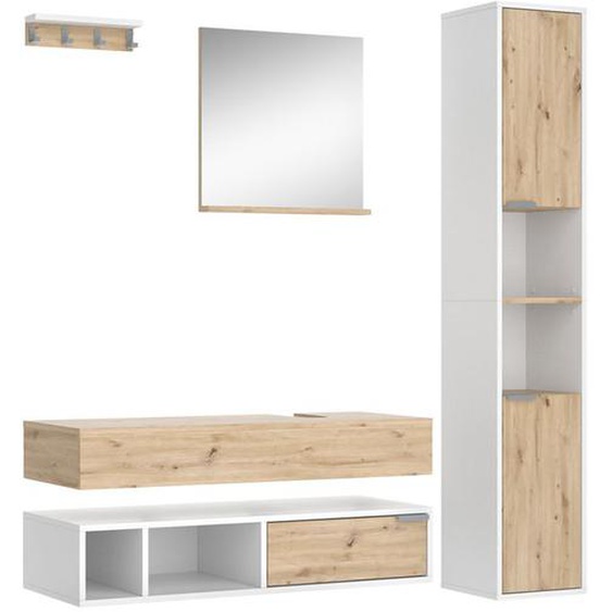 Vicco set de meubles de salle de bain Henri, Blanc, 5 pièces