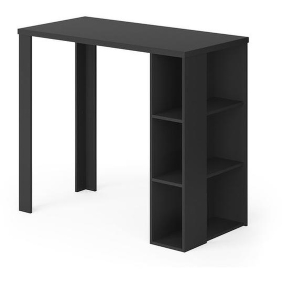 VICCO table de bar NOEL table de bar noir compartiments de rangement 120 x 105,6 x 60 cm
