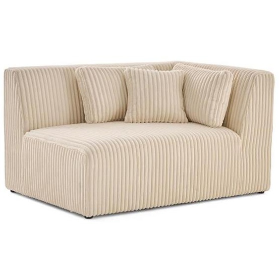 Victoire - module dassise dangle droit en velours côtelé grosses côtes - Beige