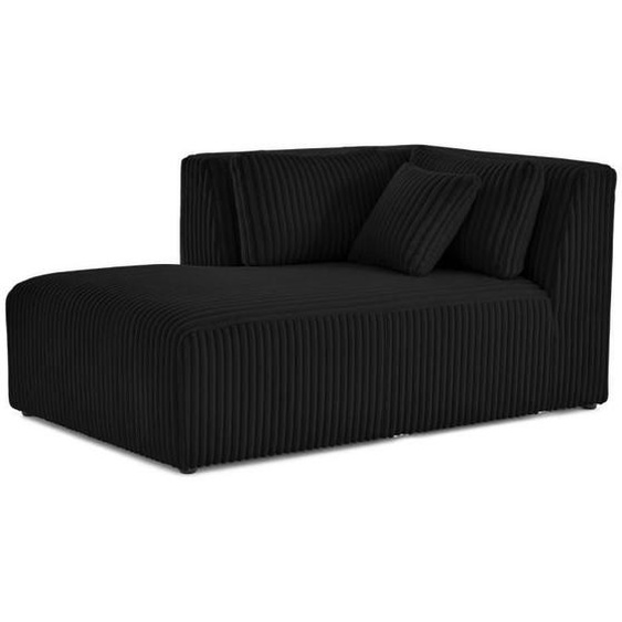 Victoire - module dassise méridienne gauche en velours côtelé grosses côtes - Noir