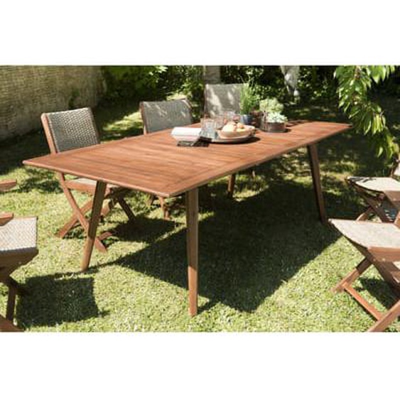 VICTOIRE - Table de jardin 8/10 personnes - extensible 180/240x100x75 cm en bois Acacia