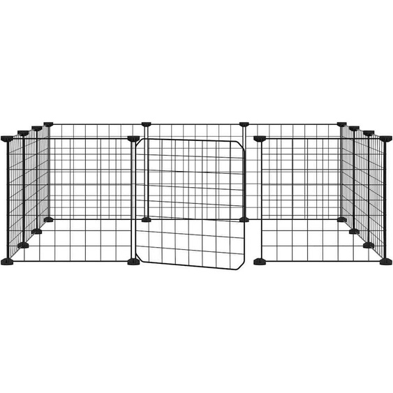 vidaXL 12 pcs. cage pour animaux domestiques avec porte noir 35x35 cm acier