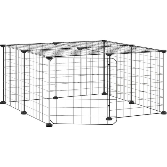 vidaXL 12 pcs. cage pour animaux domestiques avec porte noir 35x35 cm acier