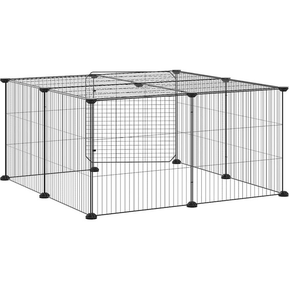vidaXL 12 pcs. cage pour animaux domestiques avec porte noir 35x35 cm acier