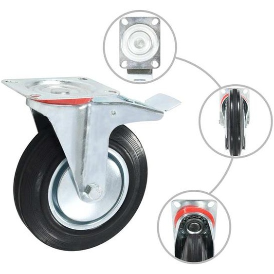 vidaXL 12 pcs. Roulettes 200 mm