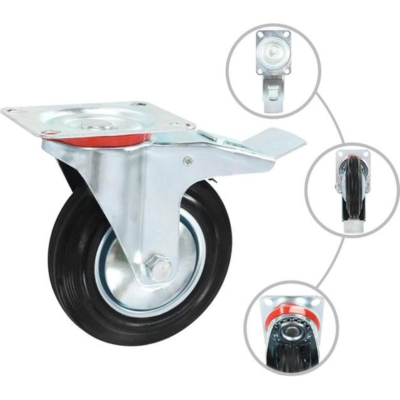 vidaXL 16 pcs. Roulettes pivotantes 160 mm