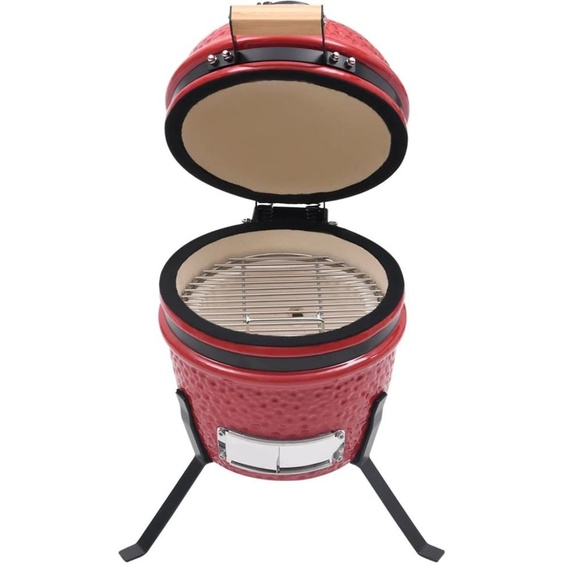 vidaXL 2-in-1 Kamado-Grill Smoker Céramique 56 cm Rot
