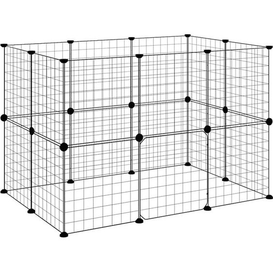 vidaXL 20 pcs. cage pour animaux domestiques avec porte noir 35x35 cm acier