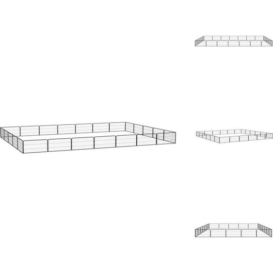vidaXL 24 pcs. Parc pour chiens Noir 100x50cm Acier laqué époxy - Chenils & parcs pour chiens