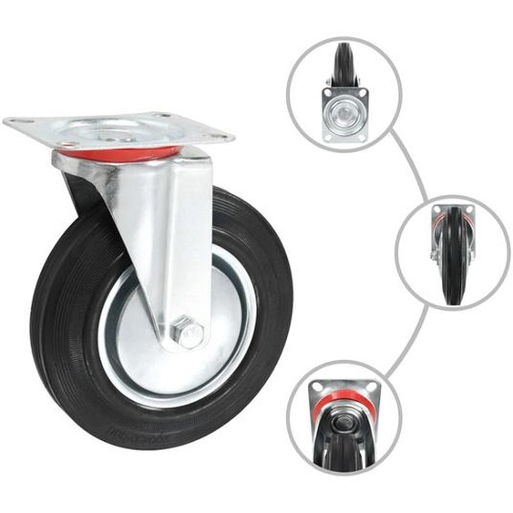 vidaXL 24 pcs. Roues pivotantes 200 mm