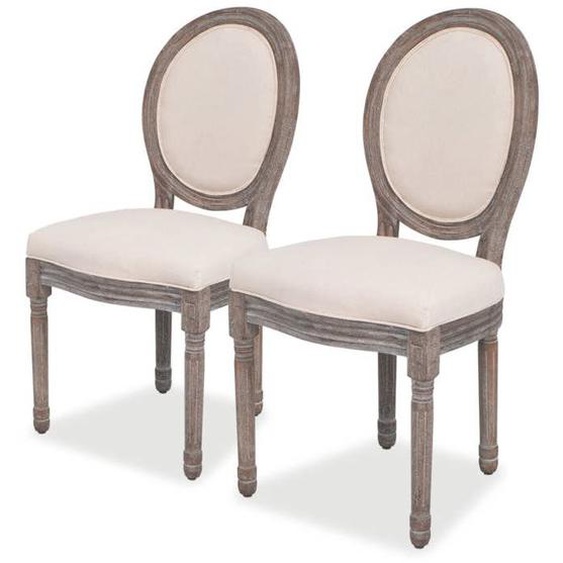 vidaXL 2x Chaise de Salle à Manger Lin Chaise à Manger Chaise de Cuisine 244087
