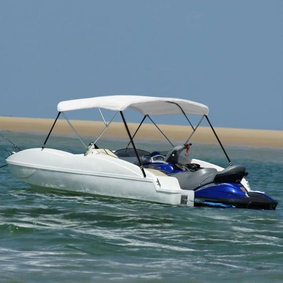 vidaXL 3-Bow Bimini Top blanc 183x140x137 cm