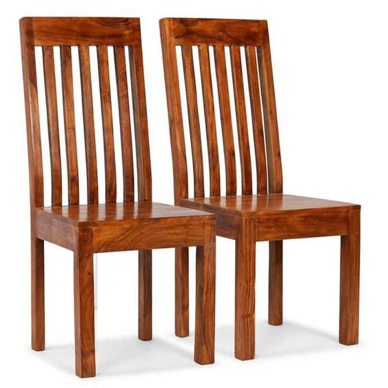 vidaXL 3x Bois Massif Chaise de Salle à Manger Finition Sesham Cuisine Dîner 245645