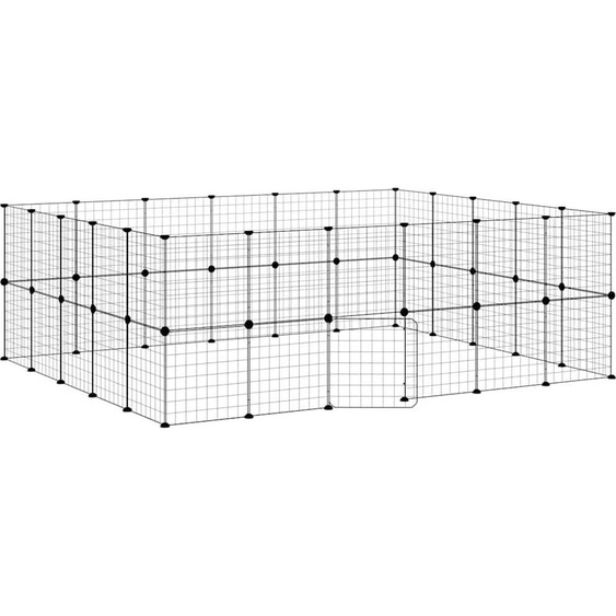 vidaXL 44 pcs. cage pour animaux domestiques avec porte noir 35x35 cm acier