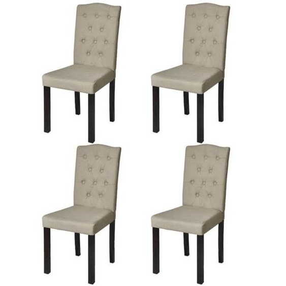 vidaXL 4x Chaise de Salle à Manger Poil de Chameau Chaise de Salon Cuisine 240558