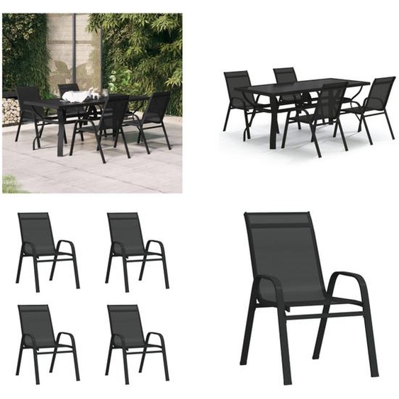 vidaXL 5 pcs. Salon de jardin noir - Salon de jardin - Salon de jardin - Salon de terrasse - Salon dextérieur
