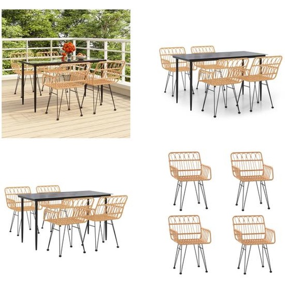 vidaXL 5 pcs. Salon de jardin Poly Rotin - Salon de jardin - Salon de jardin - Salon de terrasse - Salon dextérieur