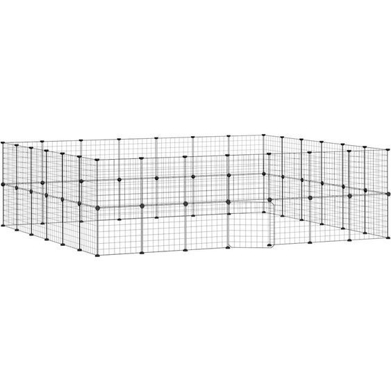vidaXL 52 pcs. cage pour animaux domestiques avec porte noir 35x35 cm acier
