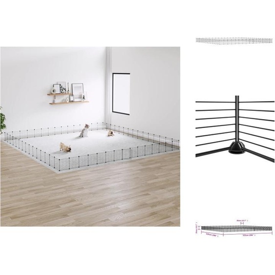 vidaXL 60 pcs. Cage pour animaux domestiques avec porte Noir 35x35 cm Acier - Habitat & Enclos pour petits animaux