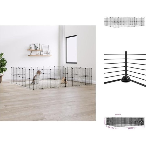 vidaXL 60 pcs. Cage pour animaux domestiques avec porte Noir 35x35 cm Acier - Habitat & Enclos pour petits animaux