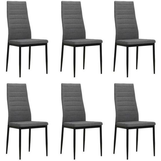 vidaXL 6x Chaise de Salle à Manger Tissu Gris Clair Chaise à Manger Cuisine 275380